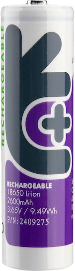 Uniross Επαναφορτιζόμενη Μπαταρία 18650 Li-ion 2600mAh 3.65V