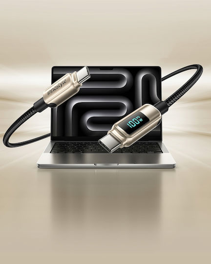 Innostyle USB 2.0 Cable USB-C male - USB-C / USB-A 100W Χρυσό 1m DP-CC1001TG
