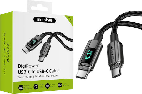 Innostyle USB 2.0 Кабел USB-C Мъжки - USB-C / USB-A 100W Черен 1m DP-CC1001BLK