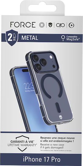 Force Case Husa Iphone 17 Pro Magsafe Cadru Metalic Antisoc 2m Premium Albastru