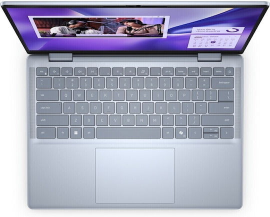 Dell Inspiron 7441 Plus 14" IPS QHD+ Тъчскрийн (Snapdragon-X Plus X1P-64-100/16GB/1TB SSD/Windows 11 Pro) Леденосин (US Клавиатура)