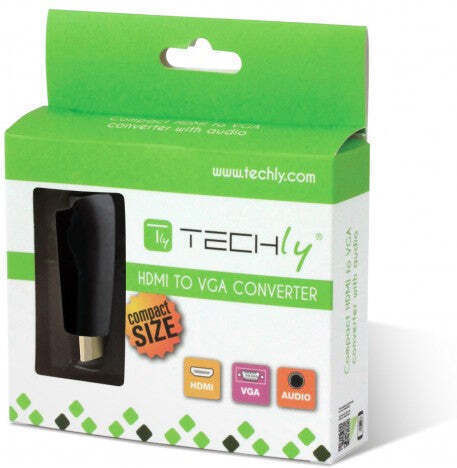 Techly HDMI Male to 3.5mm / VGA 2x Female Gold 1 Piece 350048