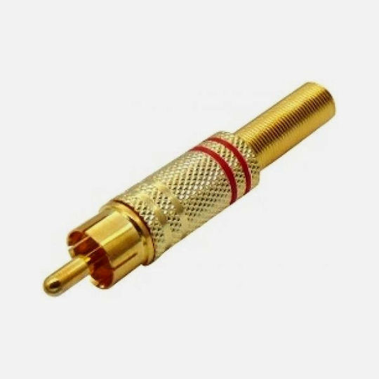 Gbc 30.1931.02 Male RCA Plug Cable Guide Gold Plated 3pcs Red