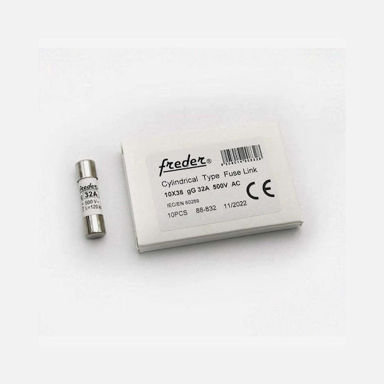 Adeleq Cylindrical Porcelain Fast-Bow Fuse 10x38mm 32A for Photovoltaics 88-832 1 Piece
