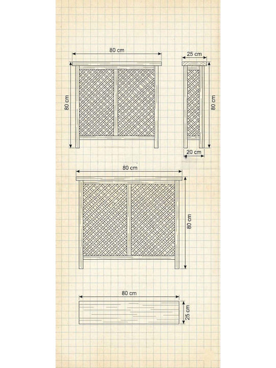SteweHome Radiator Cover From Solid Wood Beige 76x18x79cm