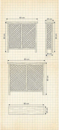 SteweHome Radiator Cover From Solid Wood Beige 76x18x79cm