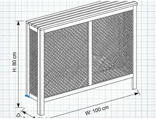 SteweHome Κάλυμμα Καλοριφέρ από Μασίφ ξύλο Μπεζ 96x25x77εκ.
