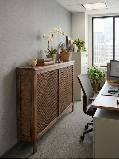 SteweHome Radiator Cover From Solid Wood Brown 96x18x77 cm