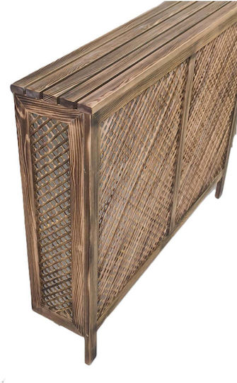 SteweHome Radiator Cover Made of Solid Wood Brown 96x18x77cm
