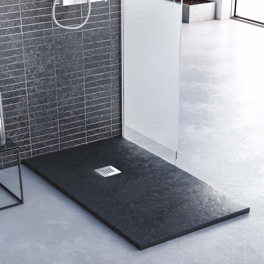 Sanitec Flat Stone Karisto A410-29-Ocra Artificial Stone Shower 110x90cm Grey