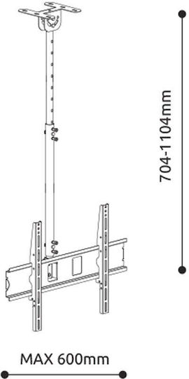 Jollyline TCM-3280 Βάση Τηλεόρασης Οροφής έως 80" και 50kg