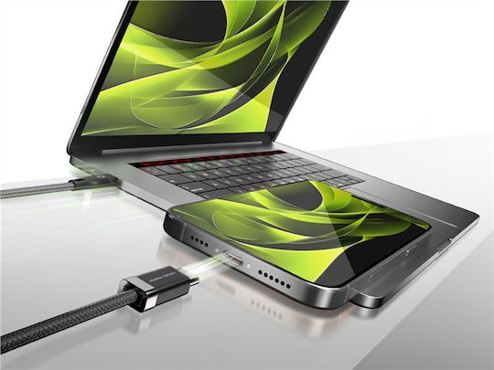 Mobile Origin Magnetic / Braided USB 2.0 Cable USB-C male - USB-C 60W Black 1.5m (MO-60WMS-CB6)