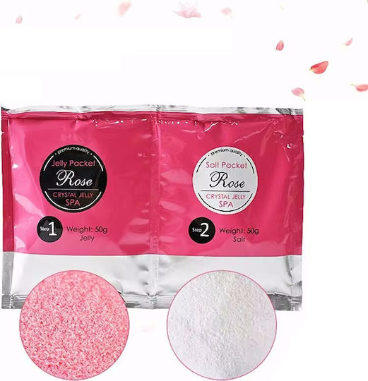 Set 2 Steps Crystal Jelly Pedicure Spa 50+50g Premium Quality Rose