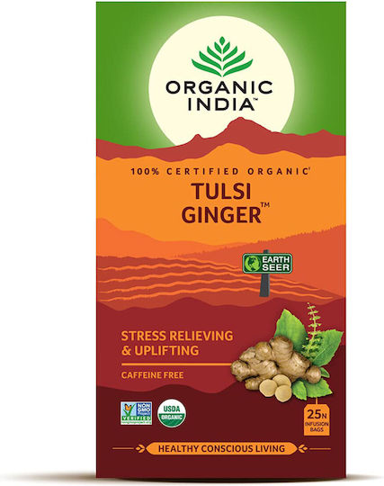 Organic India Τσάι Βιολογικό Προϊόν BIO Tulsi Ginger Tea 25 Φακελάκια