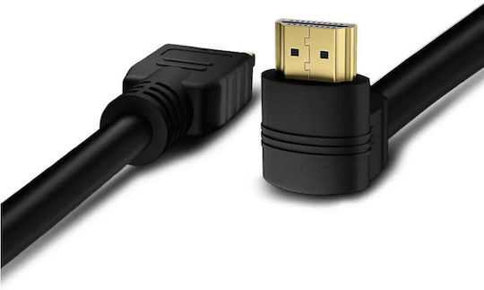 Techly HDMI 2.0 Premium High Speed 4K 60Hz HDR Angle (90°) HDMI Cable HDMI Male - HDMI Male 1m Black