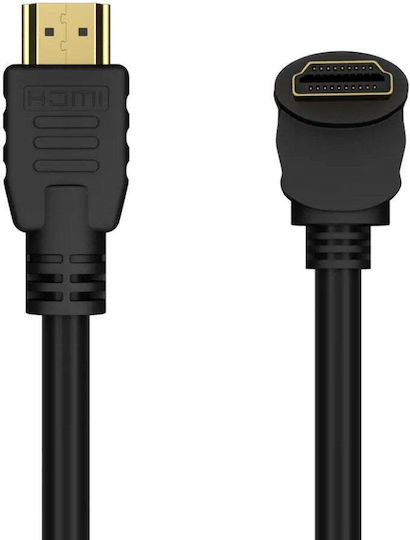 Techly HDMI 2.0 Premium High Speed 4K 60Hz HDR Angle (90°) HDMI Cable HDMI Male - HDMI Male 1m Black