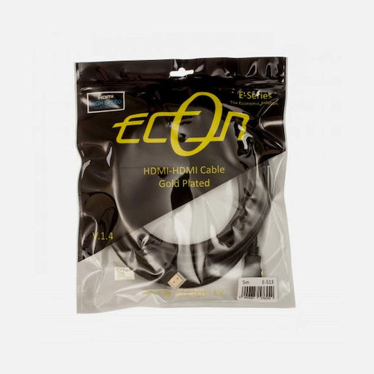 Econ HDMI 1.4 High Speed 1080p 120Hz Cable HDMI male - HDMI male 5m Μαύρο
