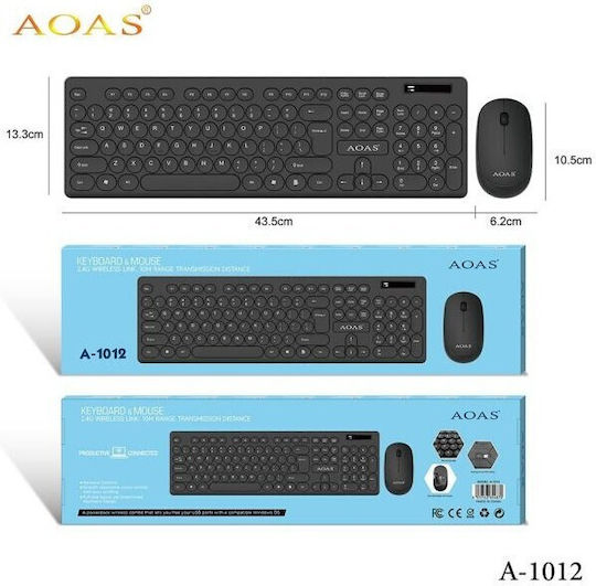 Aoas A1012 Ασύρματο Bluetooth Πληκτρολόγιο Αγγλικό US Γκρι