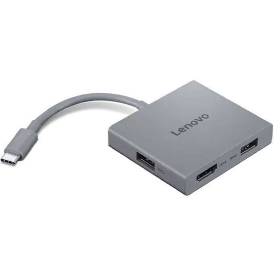 Lenovo 4 in 1 Hub Gen2 USB-C Docking Station with HDMI 4K Gray