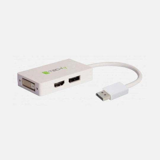 Techly DisplayPort 1.4 Docking Station με HDMI 4K Λευκό (IADAP DP-COMBOF3)