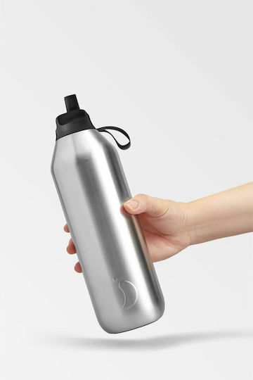 Chilly's Series 2 Flip Thermos Bottle Stainless Steel BPA Free 1lt with Straw