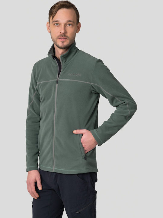 Men's Fleece Jacket Hooded Dark Forest