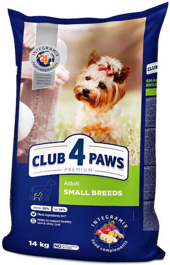 Club 4 Paws 14kg Trockenfutter für erwachsene Hunde kleiner Rassen mit Ente und Huhn