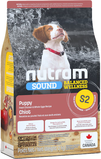 Nutram S2 Sound Ballanced Wellness 2.72kg Dry Dog Food for Medium Breed Puppies with Brown Rice and Chicken