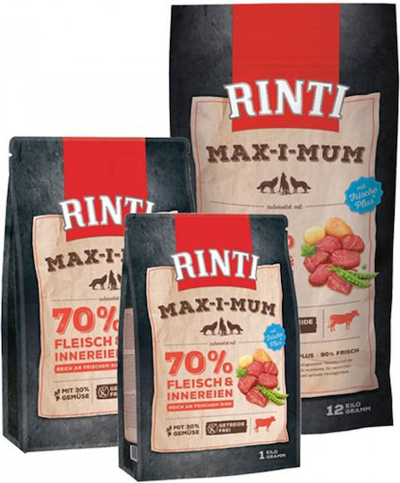 Rinti Max-i-Mum 4kg Dry Food Grain-Free for Adult Dogs with Calf