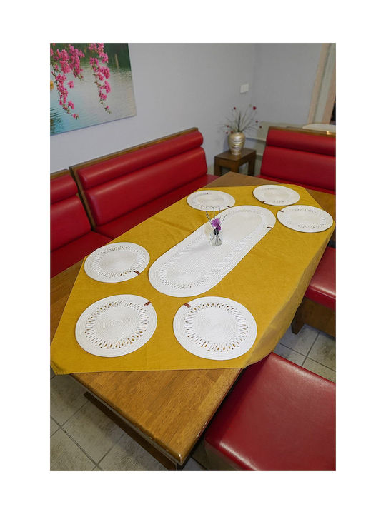 SteweHome Wicker White Placemats 100x35cm