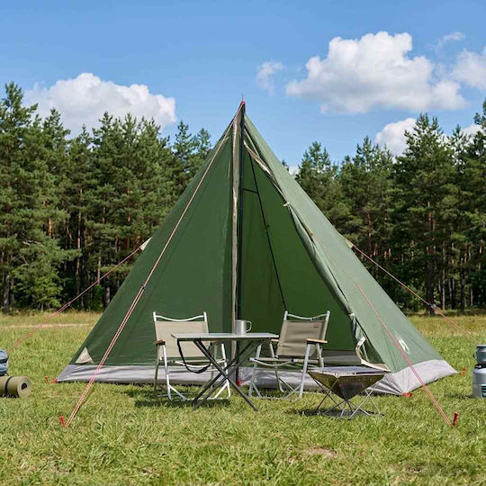 vidaXL Σκηνή Camping Teepee Πράσινη 4 Εποχών για 2 Άτομα 225x130x142εκ.