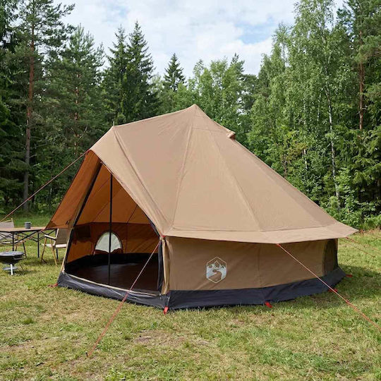 vidaXL Σκηνή Camping Teepee Καφέ για 8 Άτομα 410x410x248εκ.