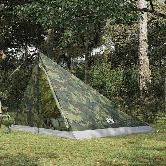 vidaXL Σκηνή Camping Teepee Πράσινη 4 Εποχών για 4 Άτομα 248x227x170εκ.