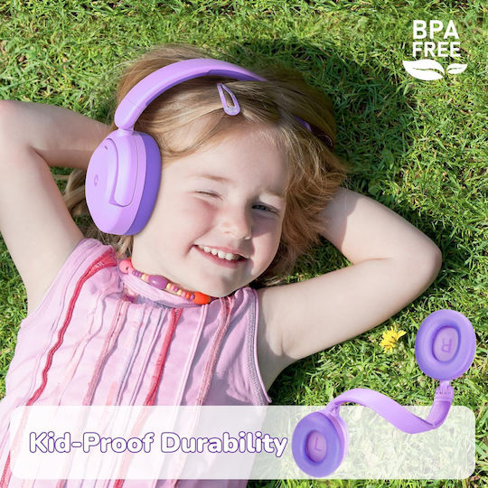 iClever BTH20 Căști Over Ear Wireless / Cu Fir cu 60 de Ore Autonomie și Încărcare Rapidă Violet