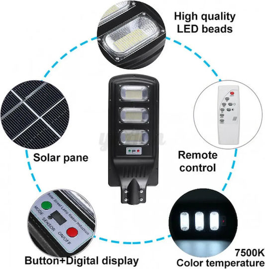 Arrango Ηλιακό Φωτιστικό Δρόμου 120W Ψυχρό Λευκό 6500K με Αισθητήρα Κίνησης IP65 64x24εκ.