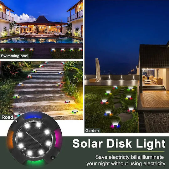 Impermeabil Set 4 Lămpi Solare de Grădină RGB cu Fotocelulă