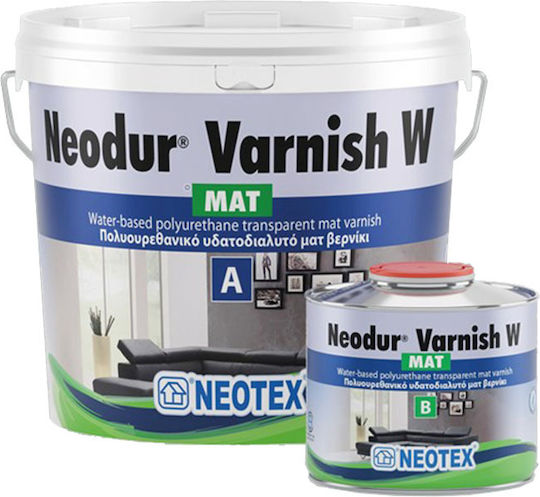 Neotex Neodur Varnish W Βερνίκι Επιφάνειας Πολυουρεθάνης 2 Συστατικών Νερού Άχρωμο Ματ 3lt 3kg