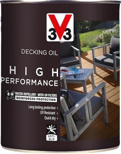 V33 High Protection Decking Συντηρητικό Deck Νερού Δρυς Ματ 1lt