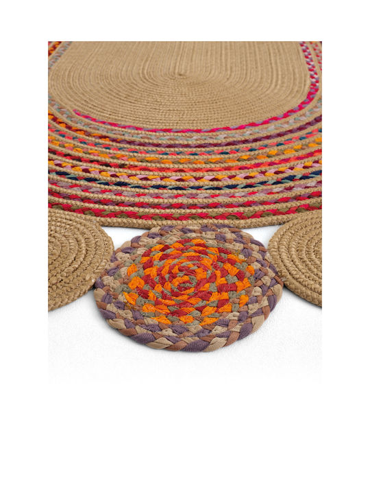 SteweHome Summer Jute Coral Runner Rug 80x150cm