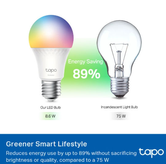 TP-LINK Smart Λάμπα L535E v3.2 LED 9W για Ντουί E27 RGBW 806lm Dimmable