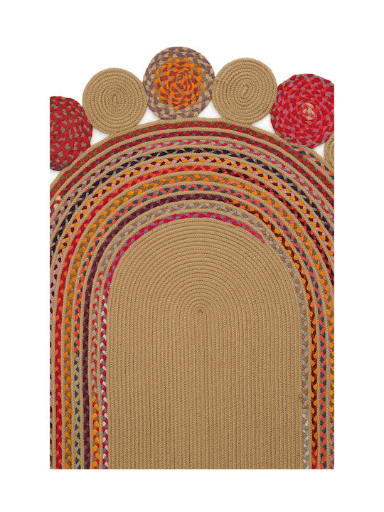 SteweHome Summer Wicker Coral Runner Rug 80x150cm