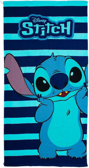 Πετσέτα Θαλάσσης Quick Dry Disney Home Lilo & Stitch 187 70x140 Dark Blue 100% Microfiber