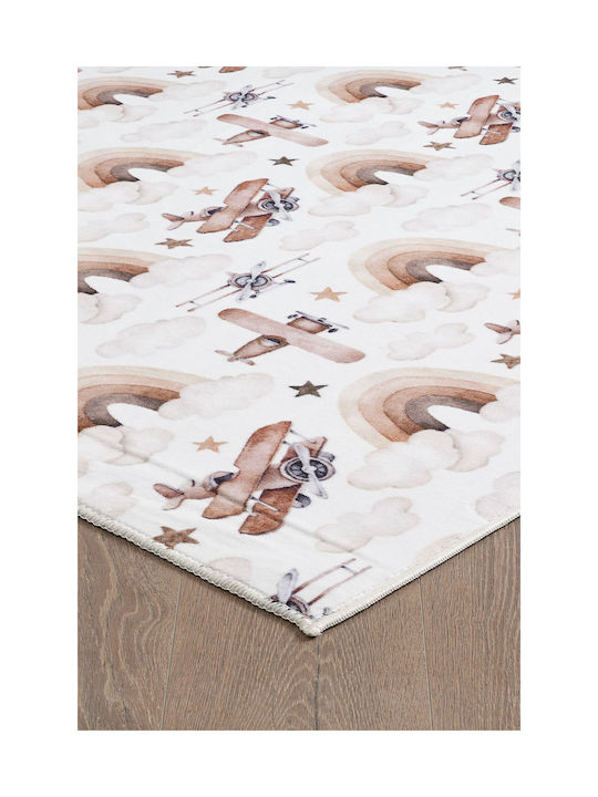SteweHome Non-Slip Rug Rectangular Summer Wicker Brown 120x200cm