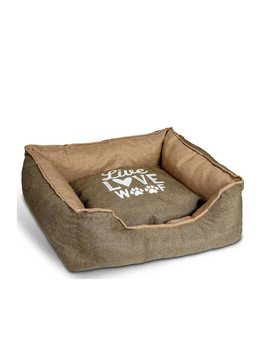 Glee Live Love Woof Υπερυψωμένο Κρεβάτι Σκύλου Καφέ 47x37εκ.