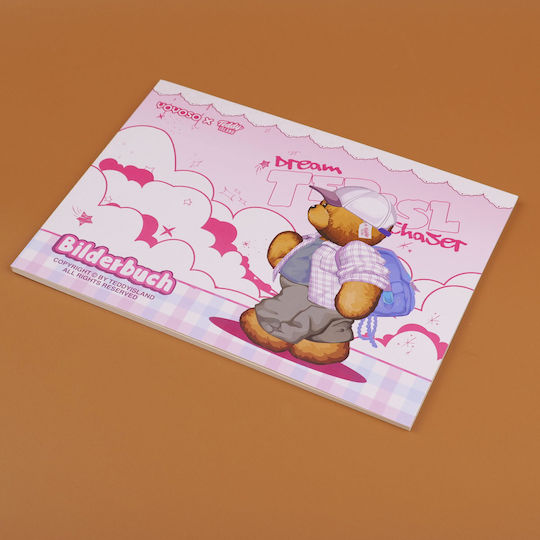 Teddy Island Series Painting Pad A4 – Purple Blank Inner Pages 28 Sheets