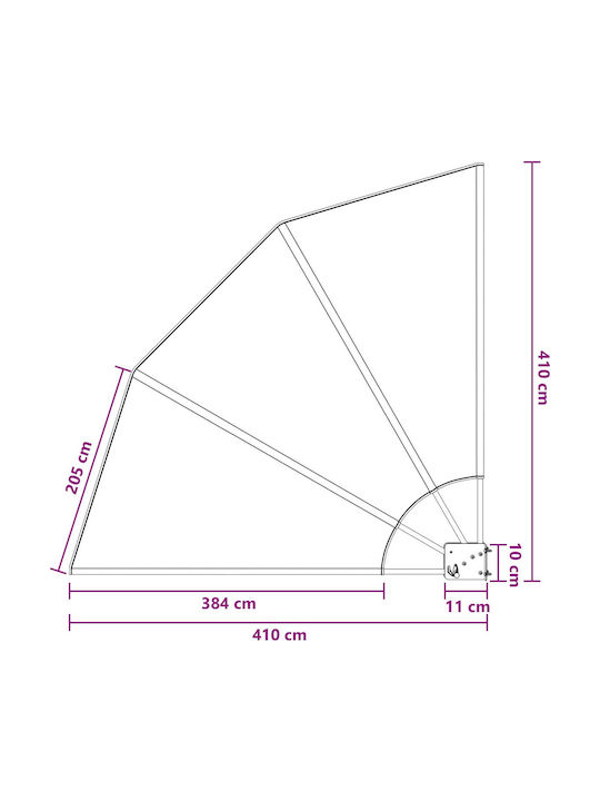 vidaXL Sideway Brown Terrace Tent 1.4x1.4m