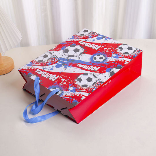 Geschenkverpackung Tasche für Geschenk mit Thema Fußball Rote