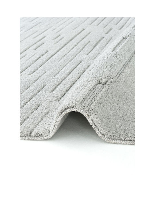 SteweHome Rectangular Cotton Gray Rug 100x350cm