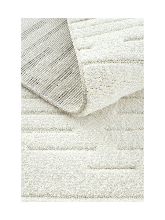 SteweHome Χαλί Ορθογώνιο Βαμβακερό Λευκό 160x230cm
