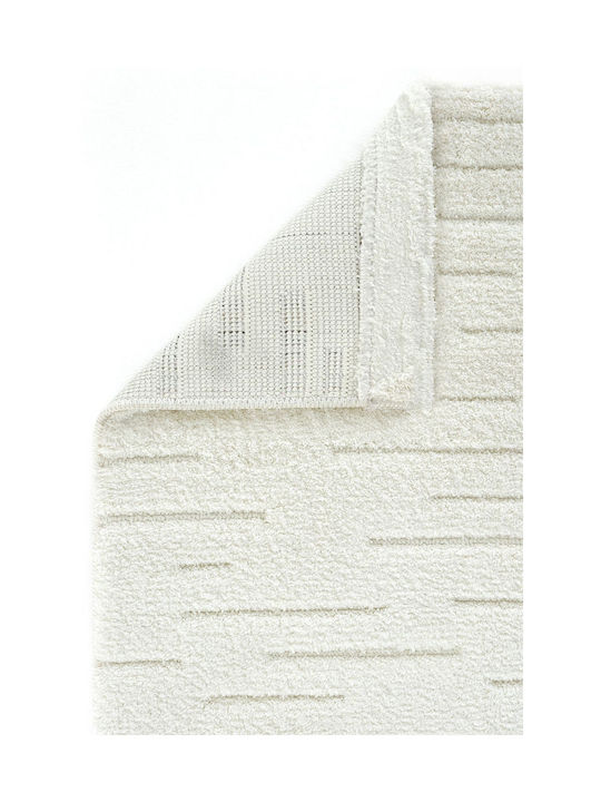 SteweHome Χαλί Ορθογώνιο Βαμβακερό Λευκό 160x230cm
